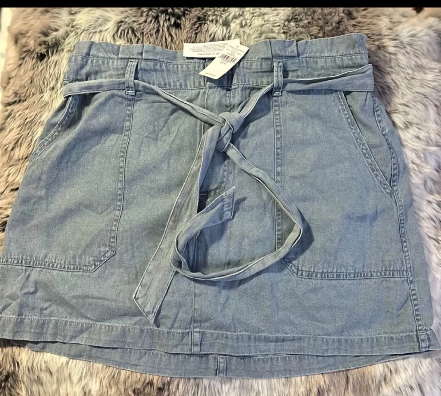 Women's Denim Mini Skirt with Belt thumbnail