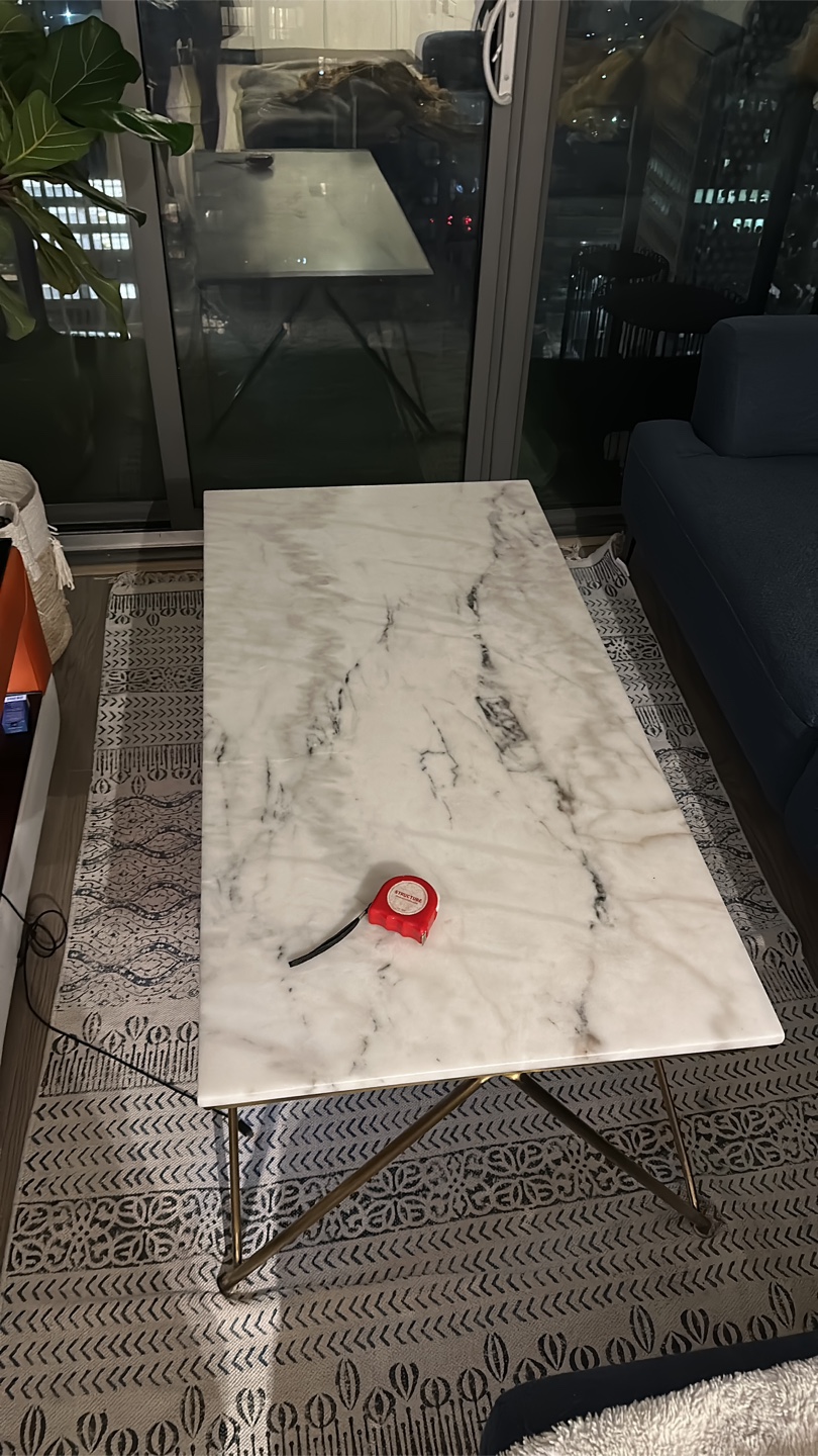 Marble Coffee Table with Gold Legs