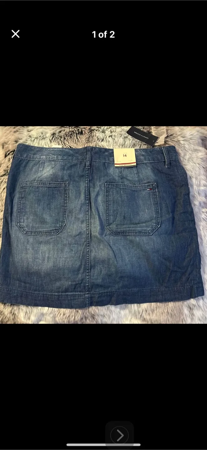 Tommy Hilfiger Denim Mini Skirt - Size 14 thumbnail