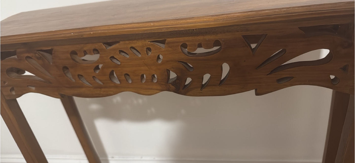 French Style Hand-Carved Wooden Console Table