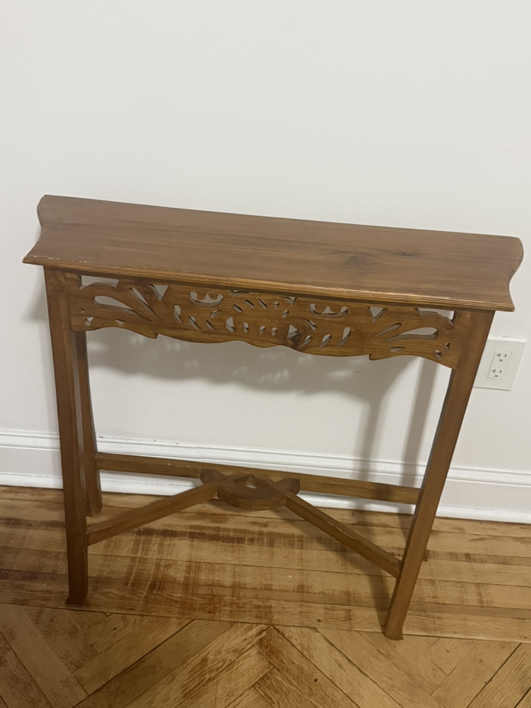 French Style Hand-Carved Wooden Console Table - photo 2