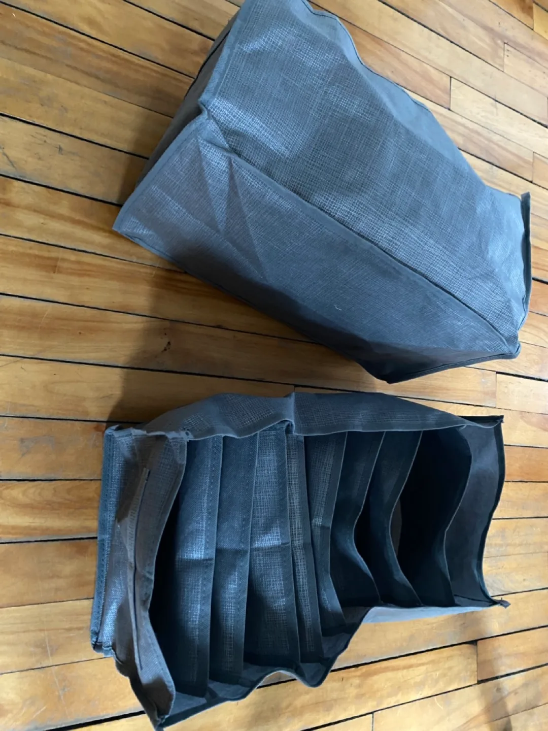 Set of Two Grey Fabric Drawer Organizers image indicator(2)