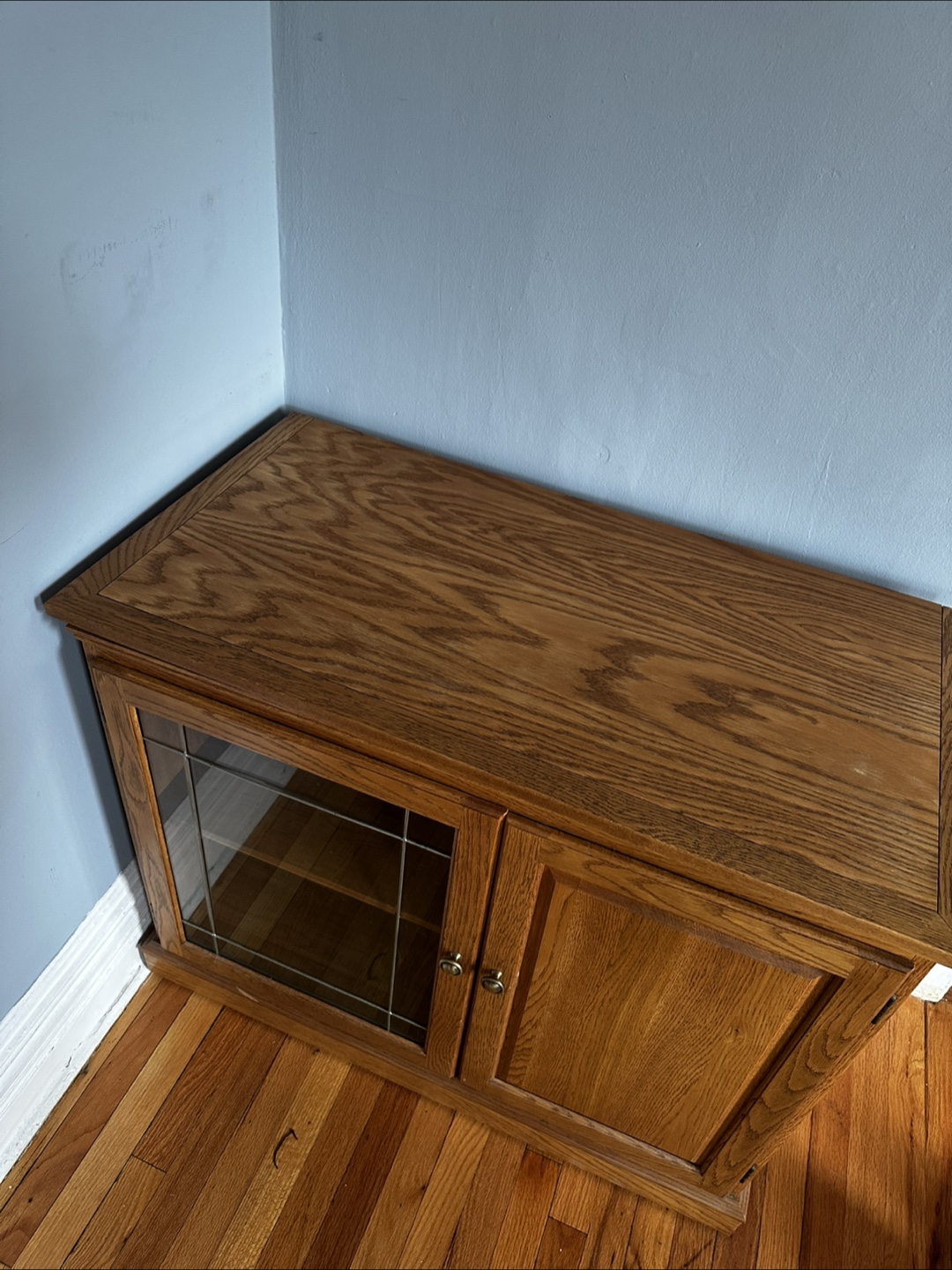 Oak Wood Vintage Media Cabinet - photo 3