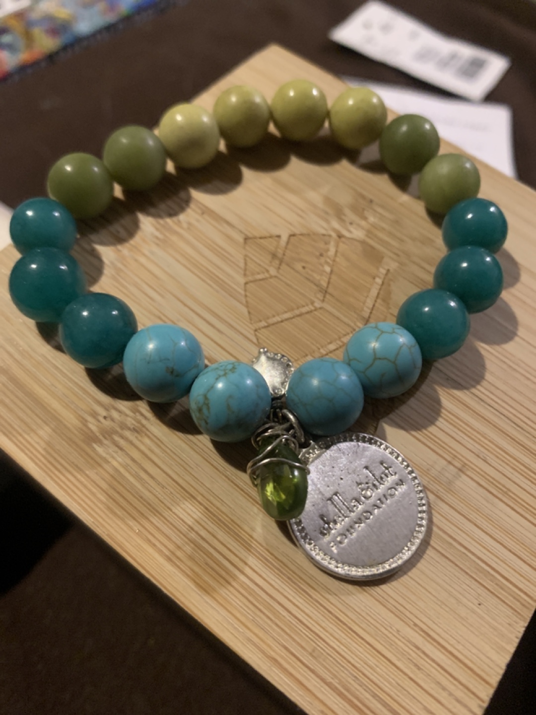 Multi-coloured Beaded Bracelet with Charm