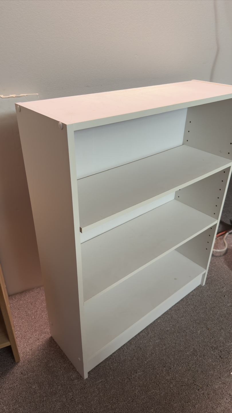 White 3-Shelf Bookcase - photo 2