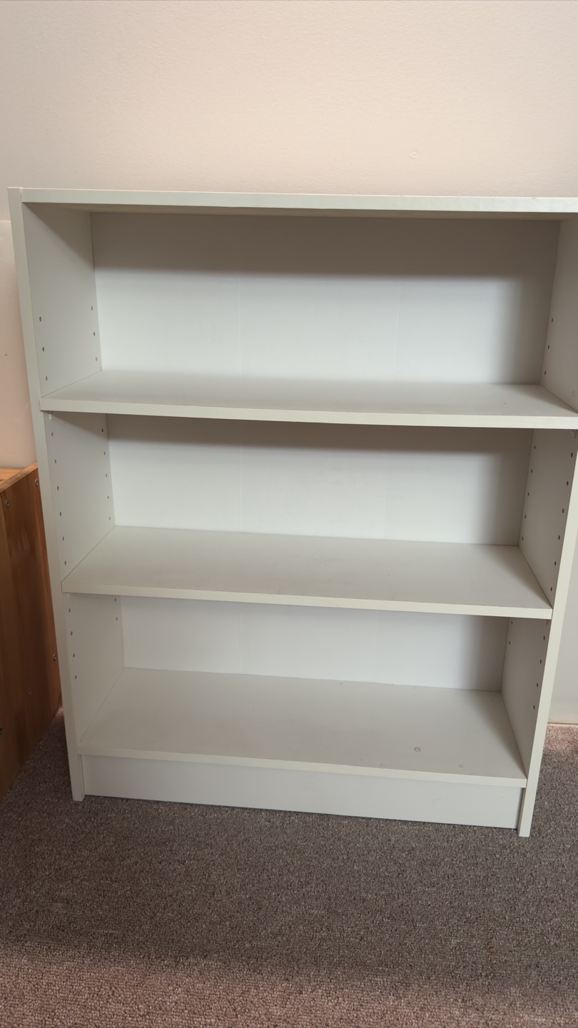 White 3-Shelf Bookcase - photo 3