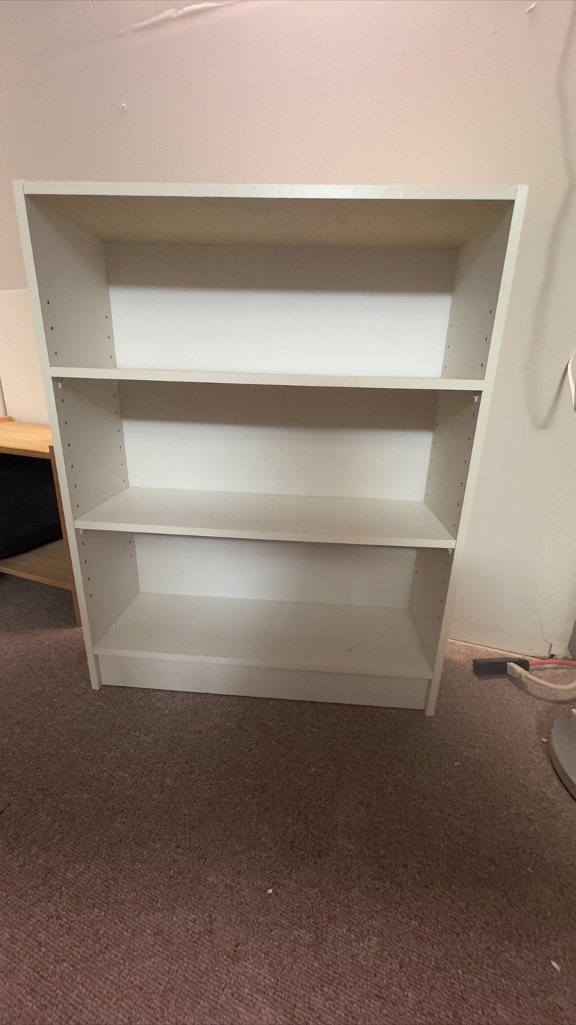 White 3-Shelf Bookcase