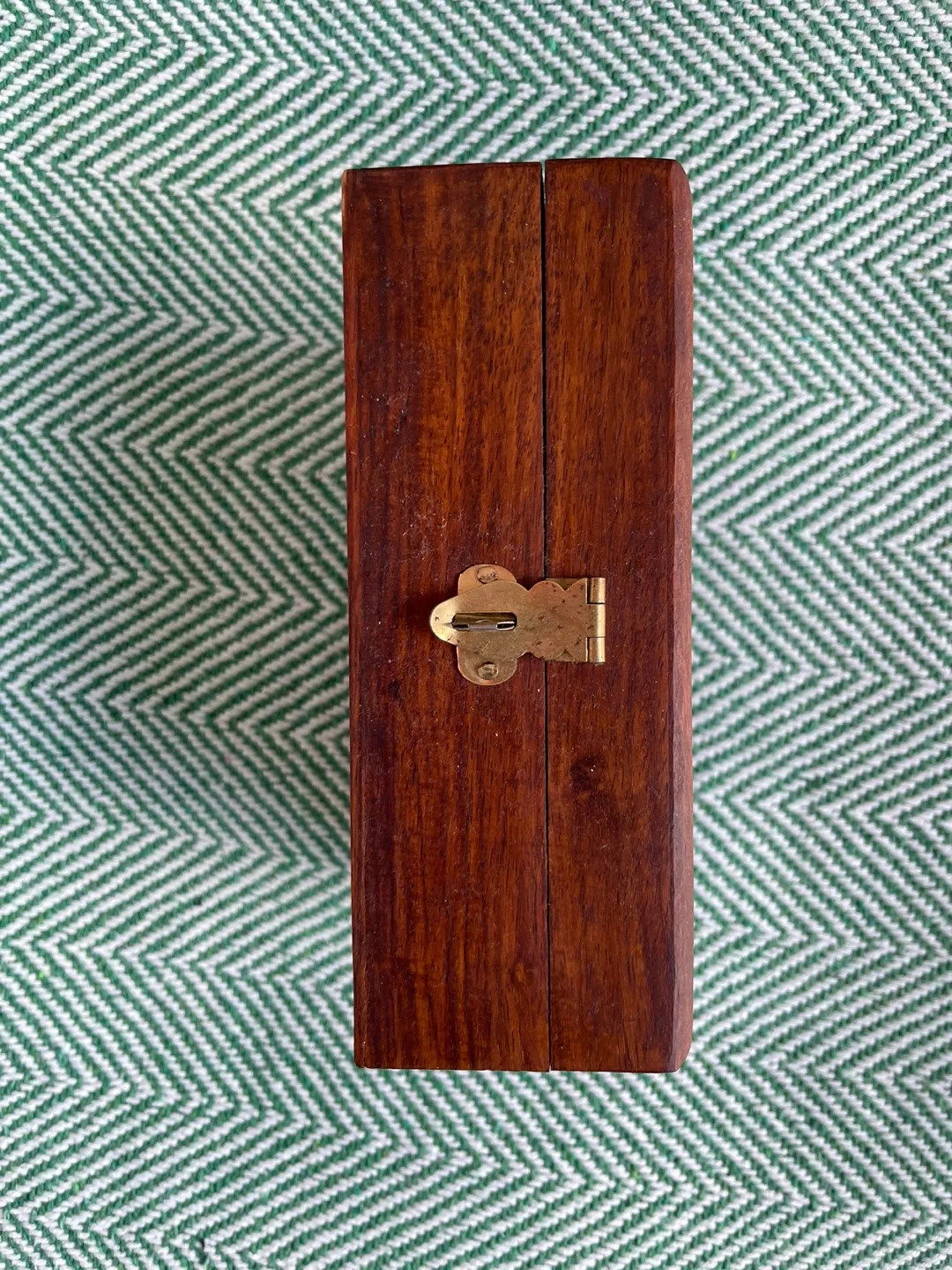 Hand-Carved Wooden Box with Brass Accents image indicator(2)