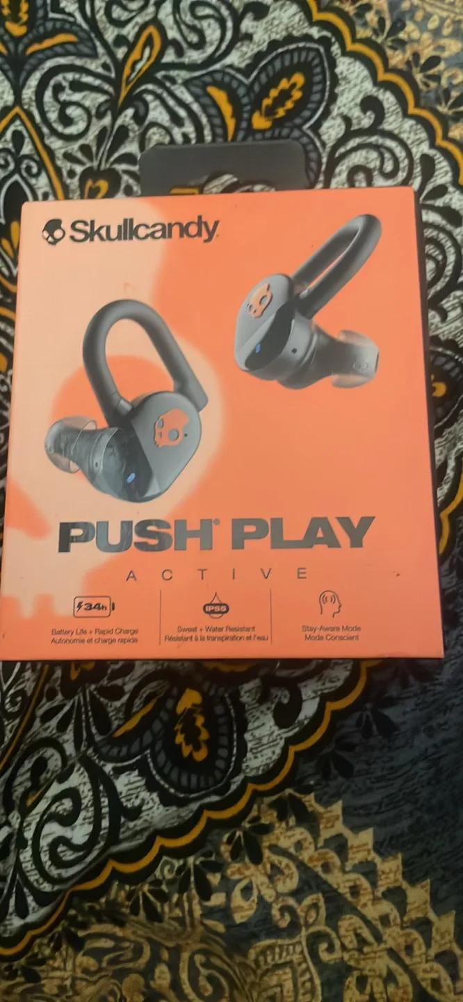 Skullcandy Push Play Active Earbuds - Black/Orange thumbnail