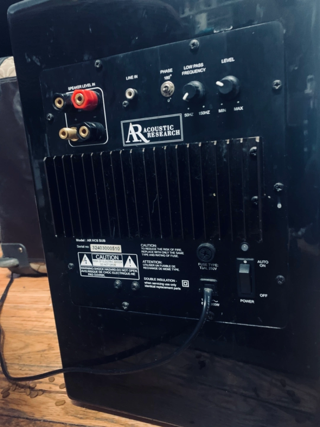 Acoustic Research Sub AR HC6 Subwoofer Karrot