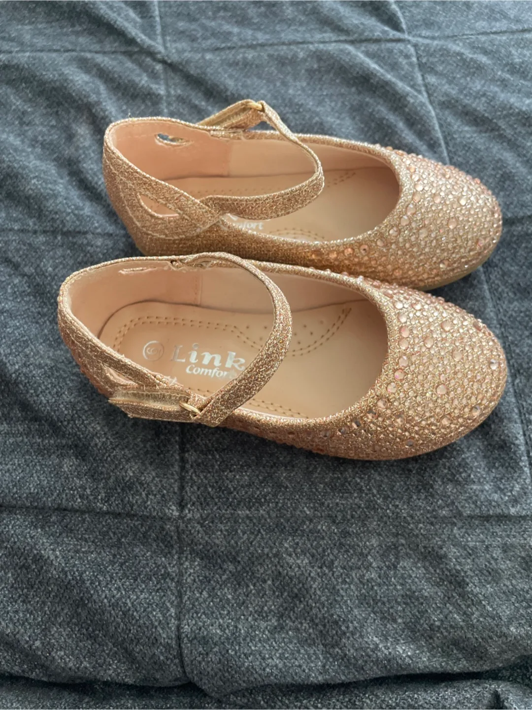 Rose Gold Glitter Mary Janes, Size 6 thumbnail