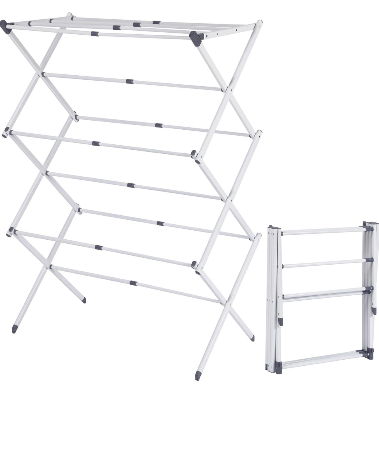 White Foldable Clothes Drying Rack