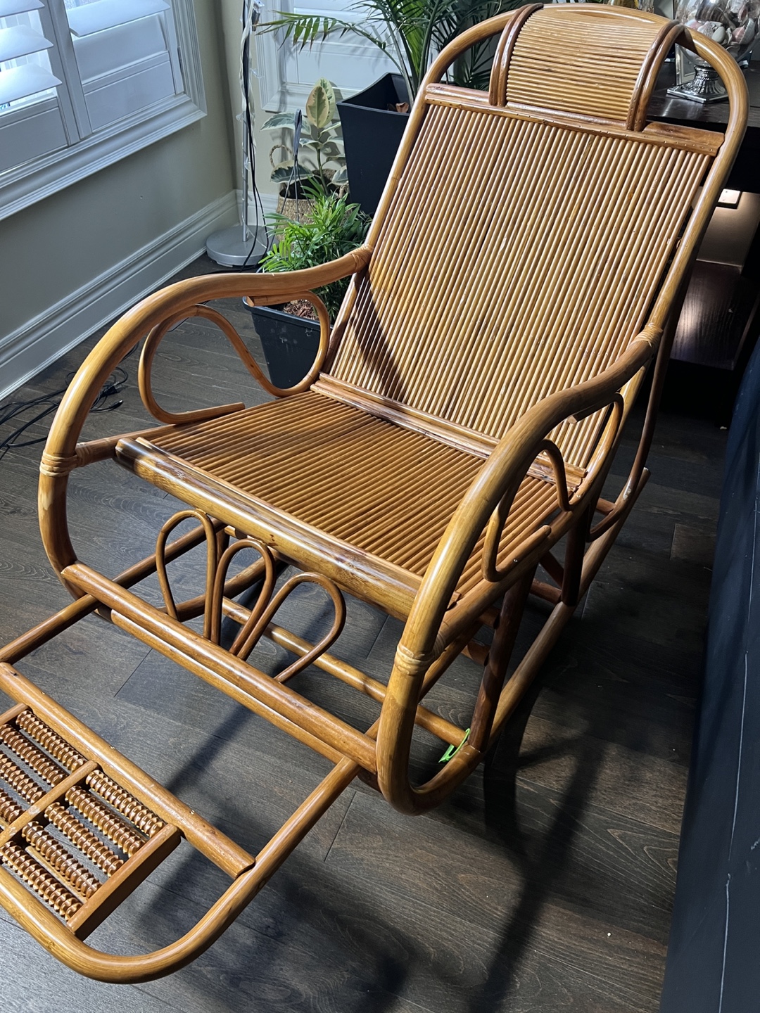 Rattan Rocker Recliner with Footrest - photo 2