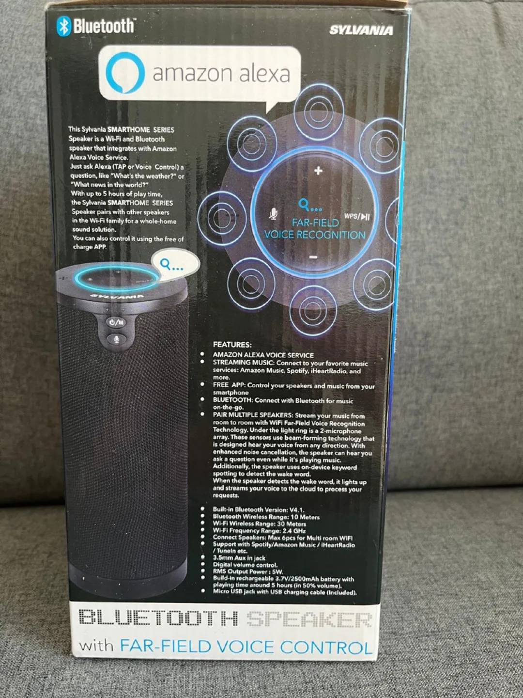 BRAND NEW unused Sylvania Bluetooth Speaker with Amazon Alexa image indicator(2)