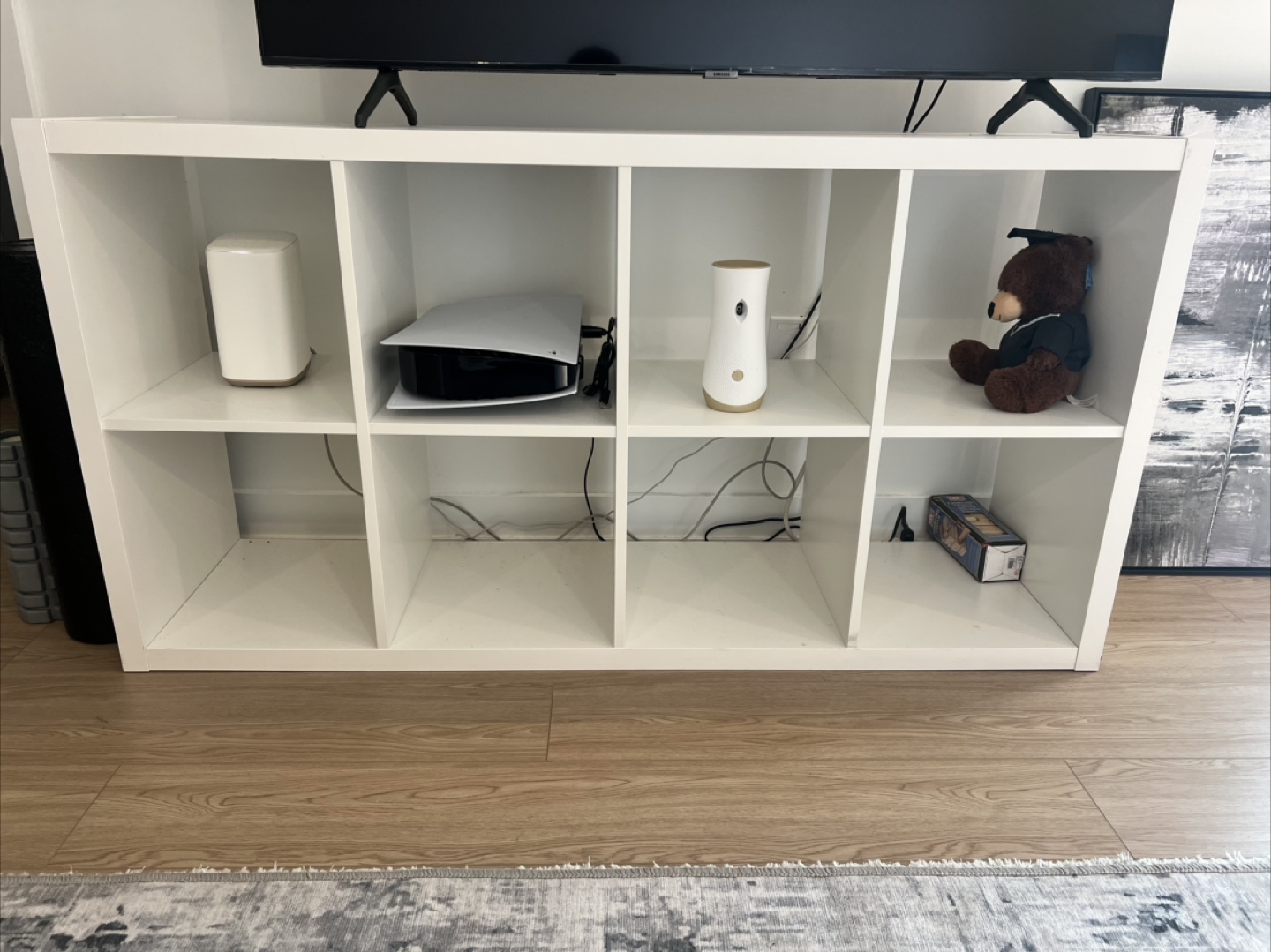 White IKEA Kallax 8 Cube Shelving Unit - photo 2
