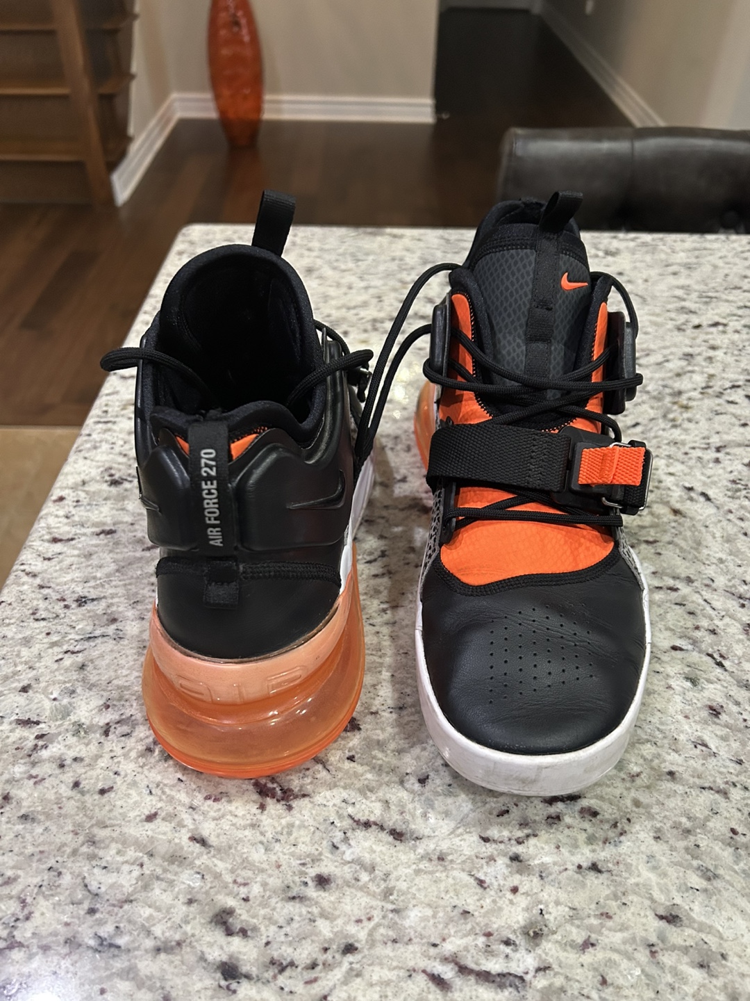 Nike Air Force 270 Black and Orange Sneakers - photo 2