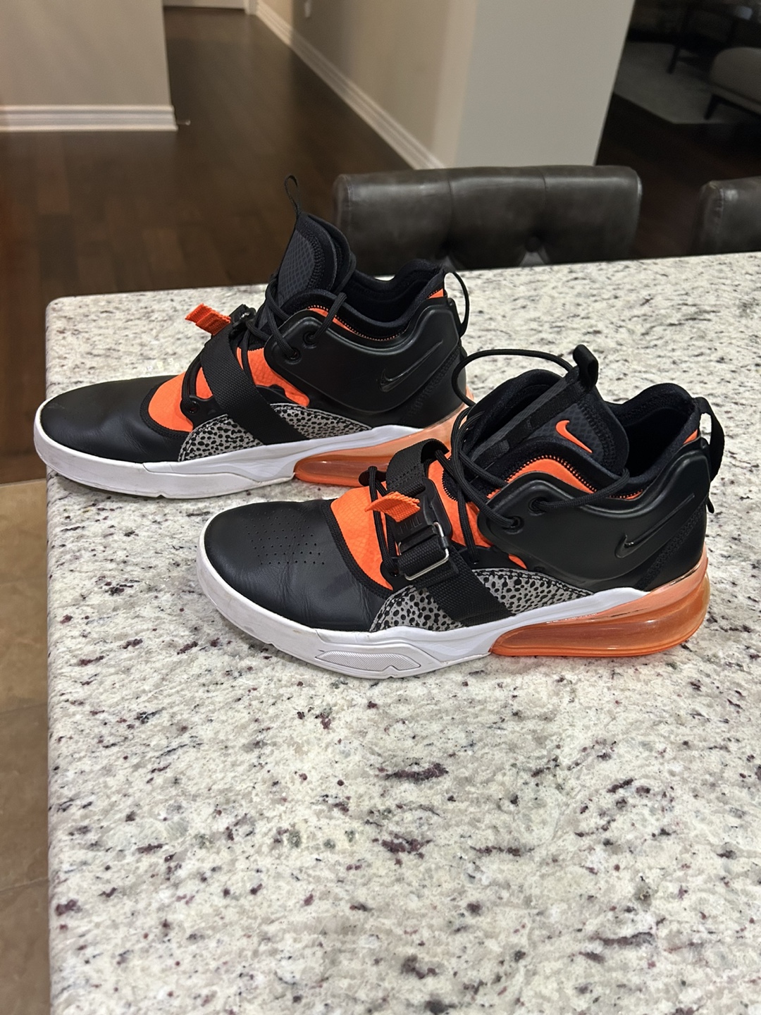 Nike Air Force 270 Black and Orange Sneakers - photo 4