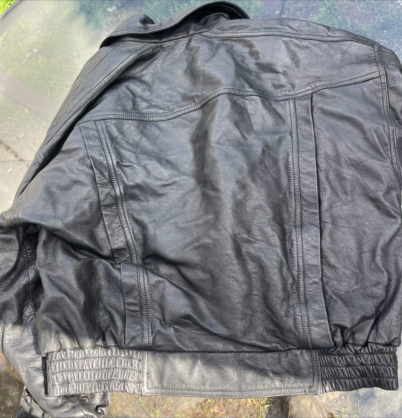 Men's Black Leather Jacket - Size M - photo 2