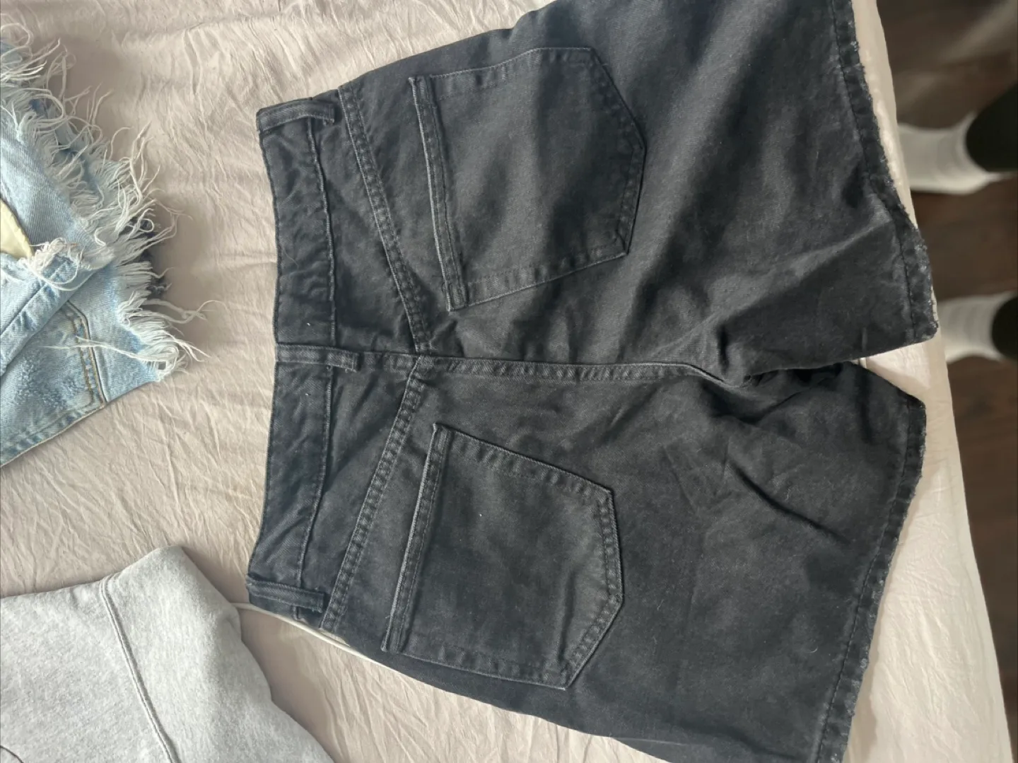 Zara Black Denim Shorts thumbnail