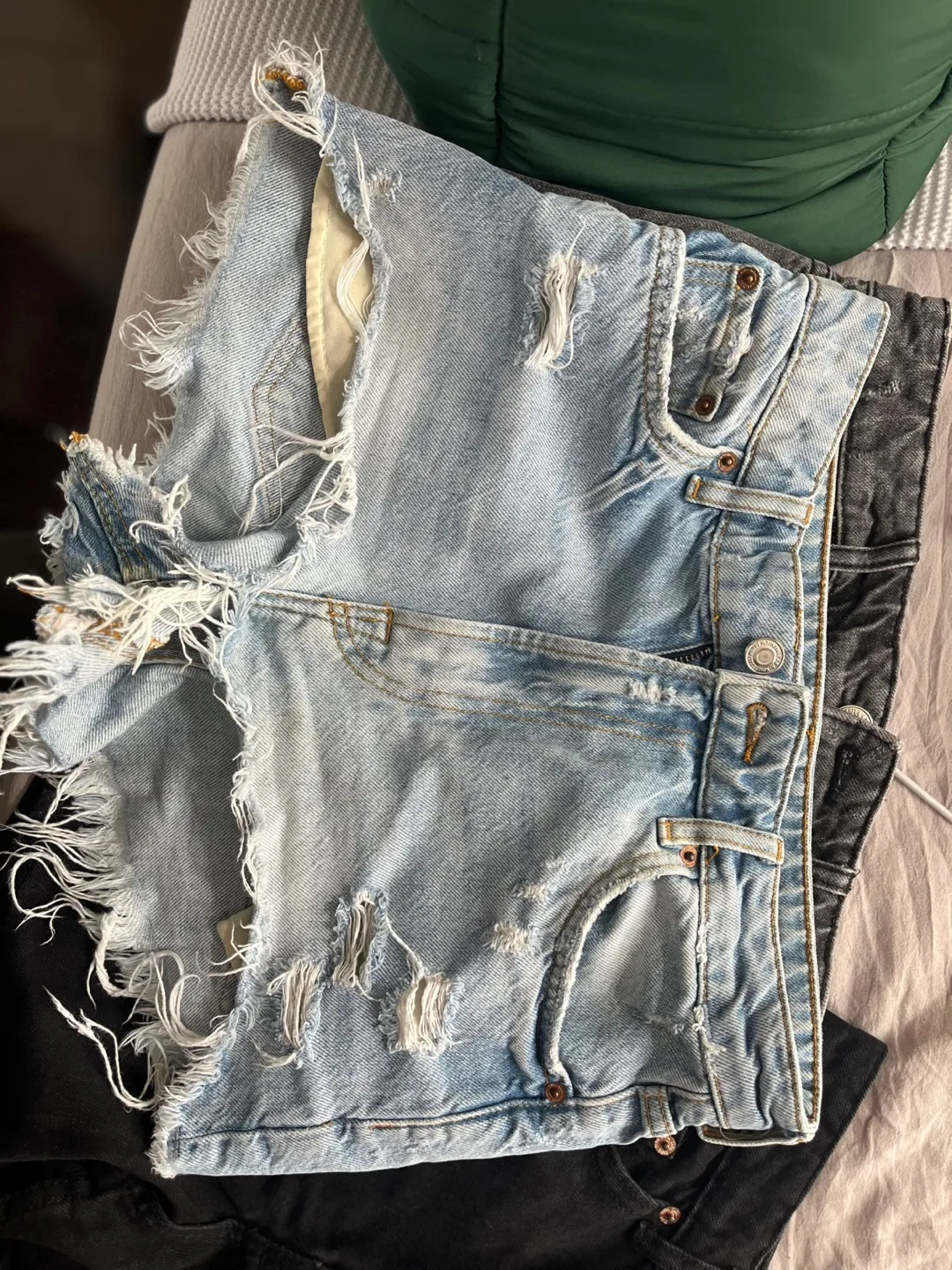 Pair of Distressed Denim Shorts image indicator(3)