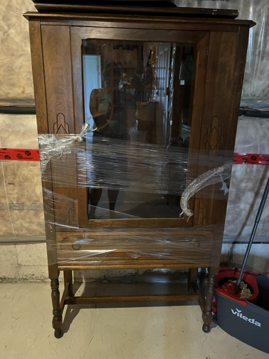 Antique Wooden Curio Cabinet