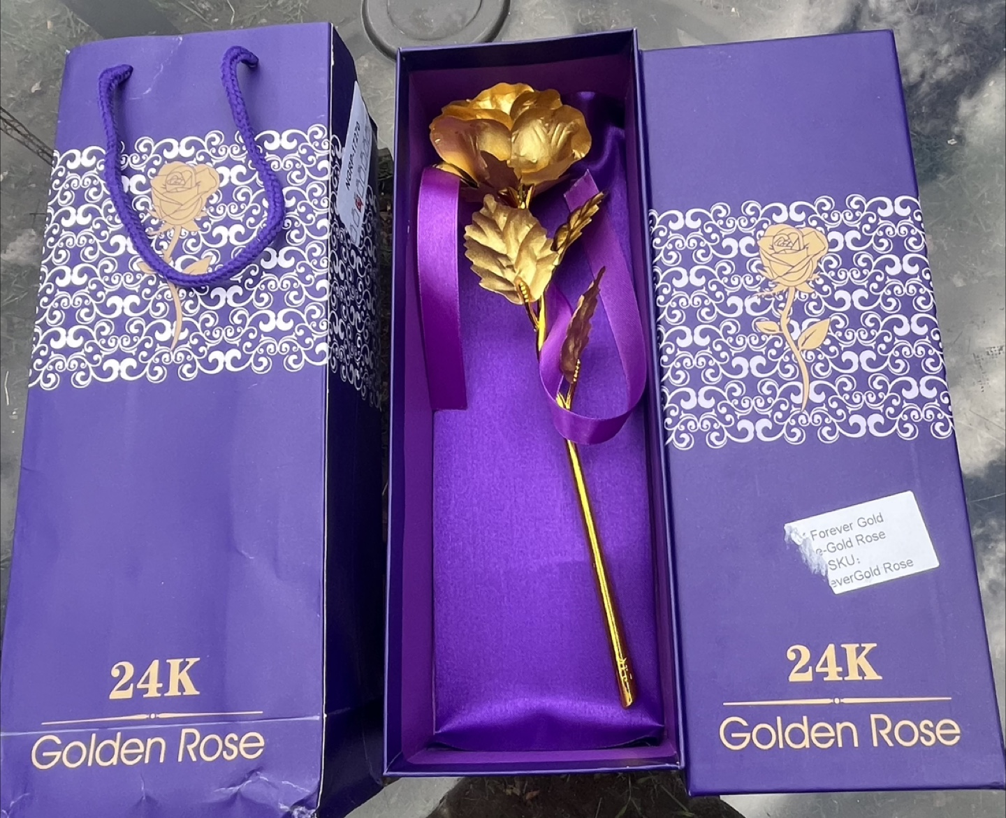 24K Golden Rose in Gift Box