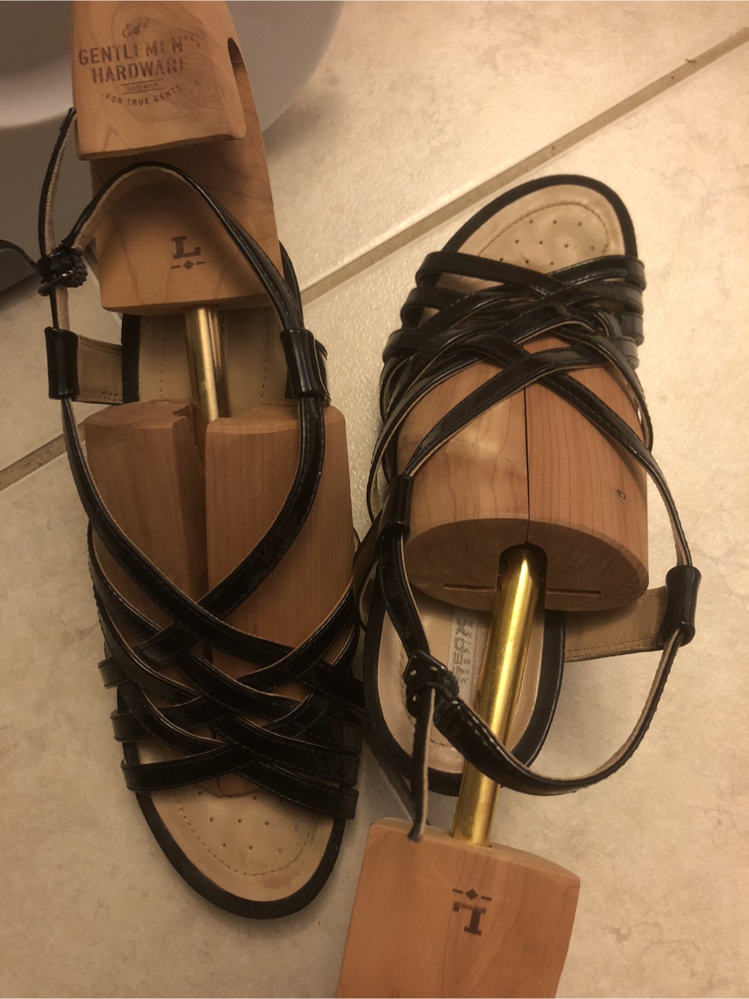 Geox Women's Black Leather Wedge Sandals - photo 3