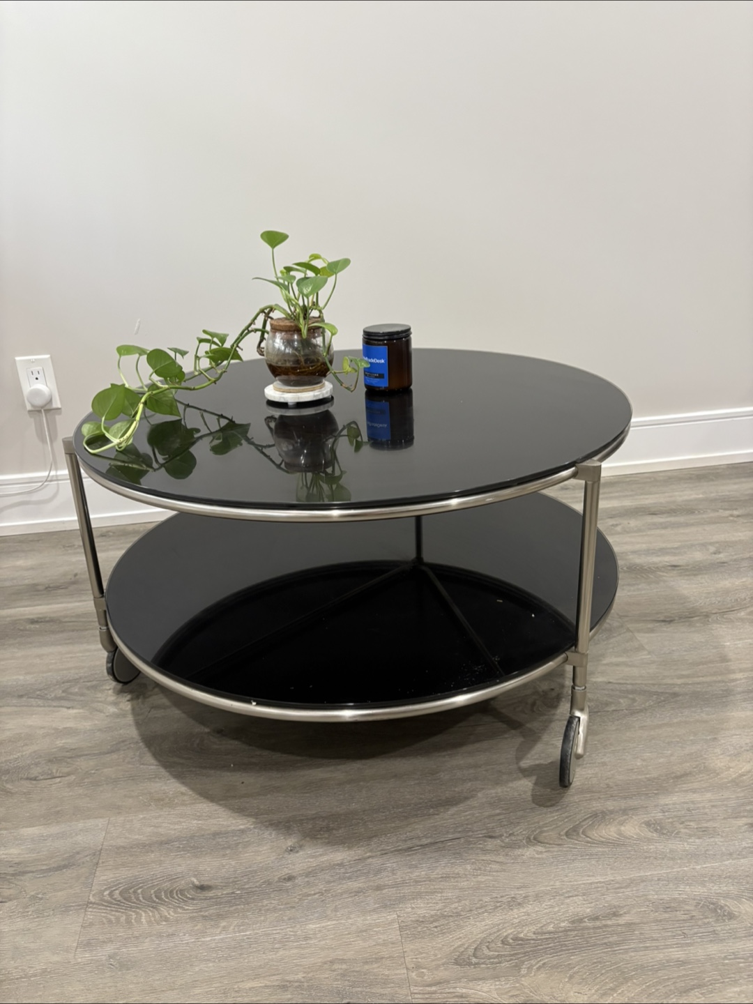 Round Two-Tier IKEA ‘Strind’ Coffee Table by Ehlén Johansson