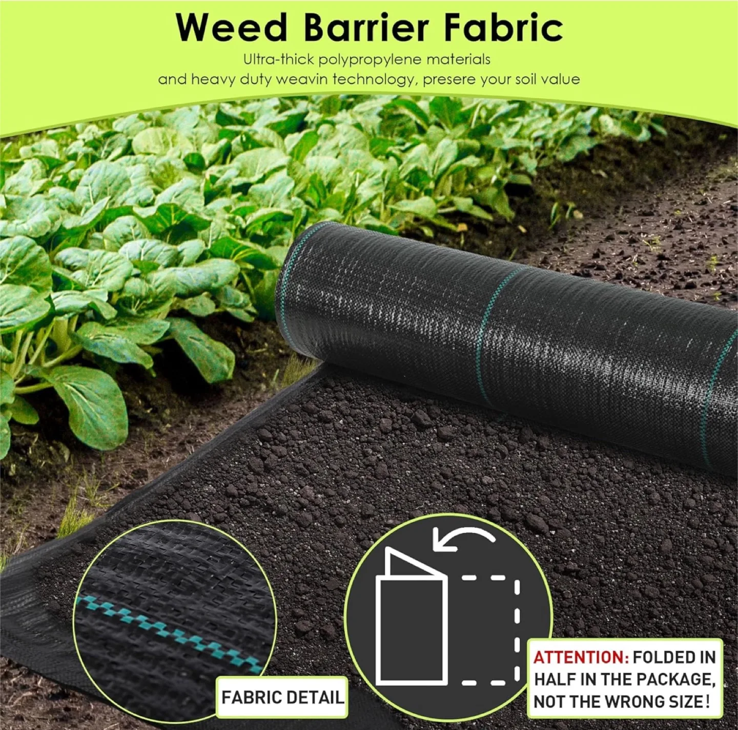 Weed Barrier Fabric Landscape Fabric for Gardening thumbnail