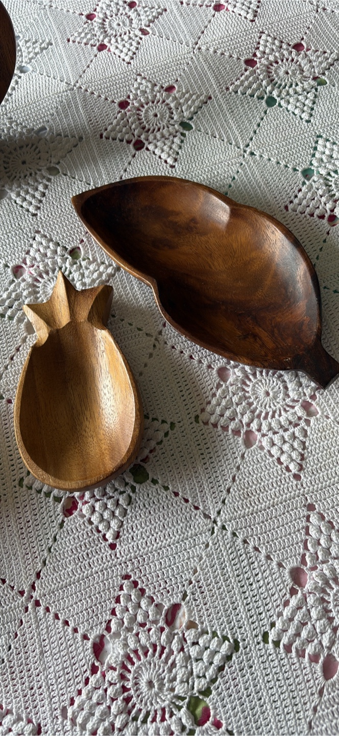 Hand Carved Wooden Pineapple Theme Set - Mug, Bowls & Dish - photo 4