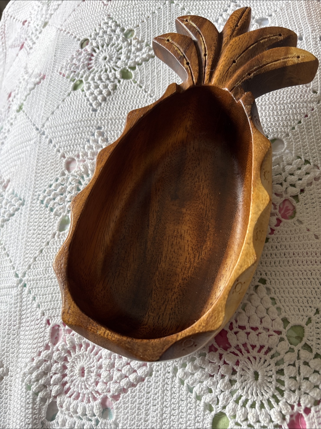 Hand Carved Wooden Pineapple Theme Set - Mug, Bowls & Dish - photo 2