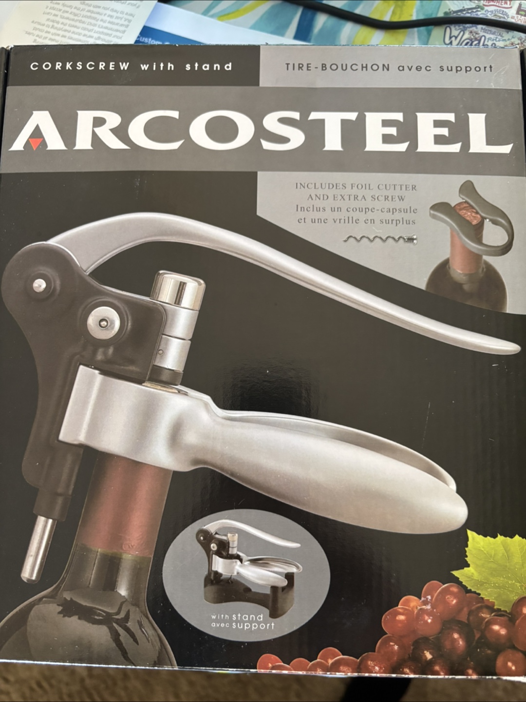 ARCOSteel Lever Corkscrew with Stand