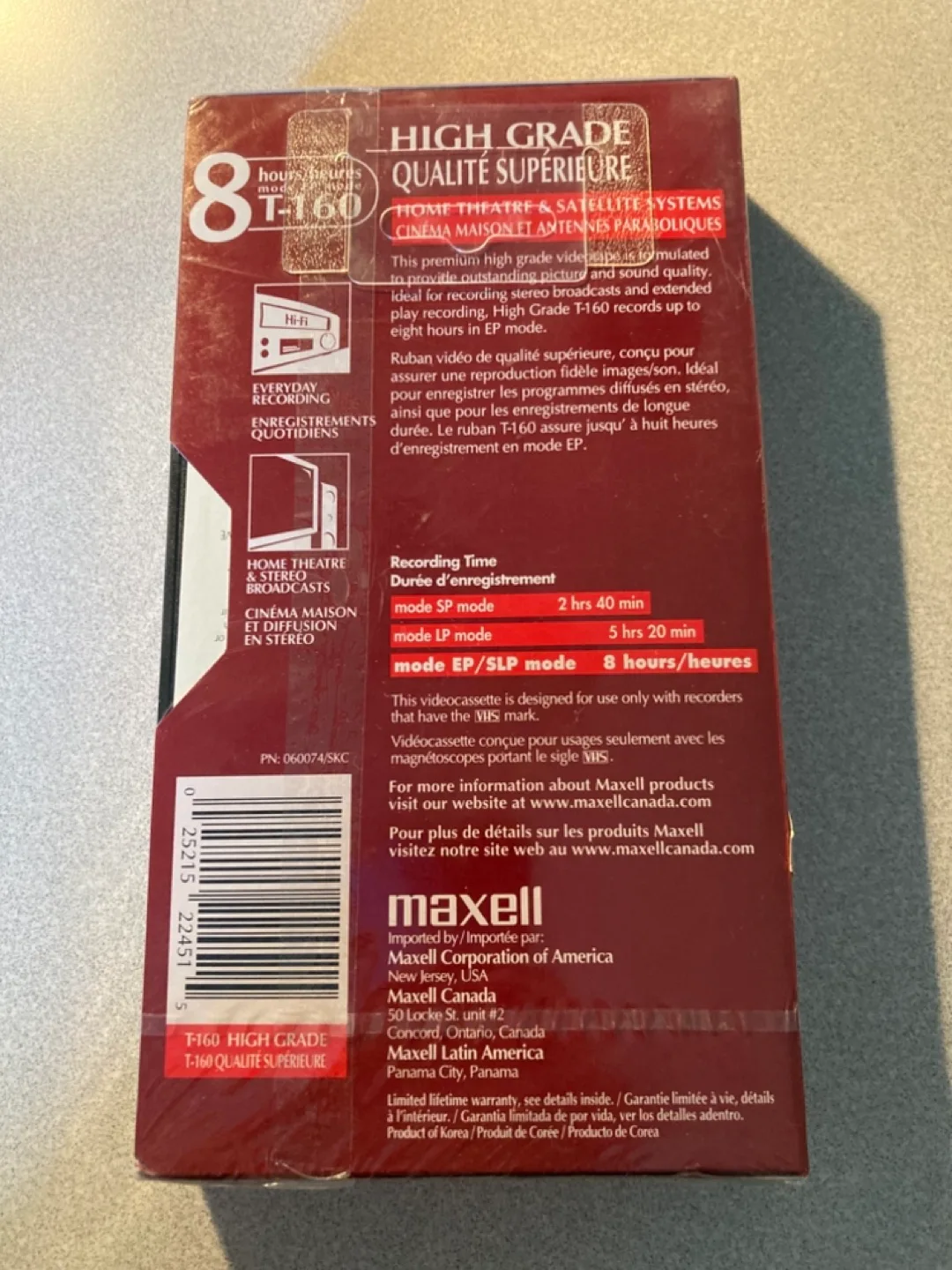 Maxell VHS T-160 High Grade Video Cassette Tape image indicator(2)