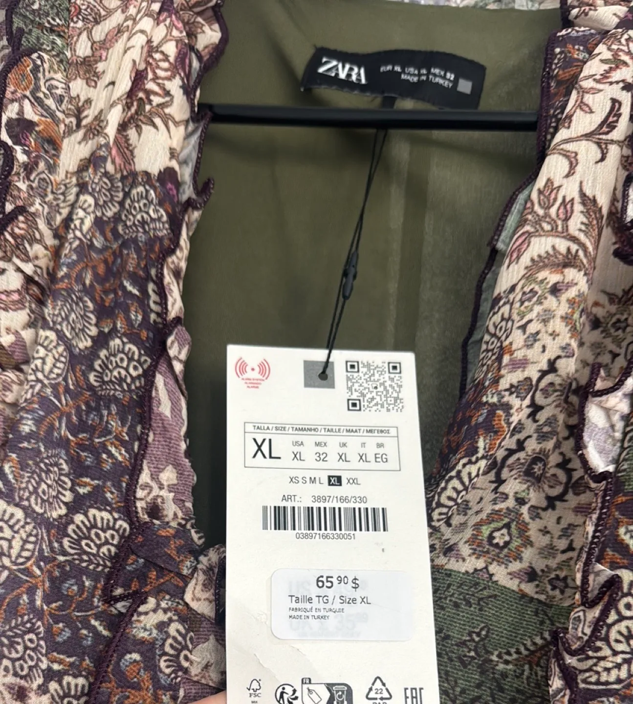 Zara Women's Floral Mini Dress Size XL image indicator(2)