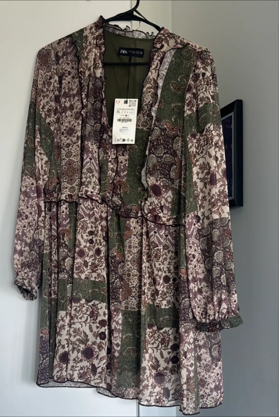 Zara Women's Floral Mini Dress Size XL image indicator(3)