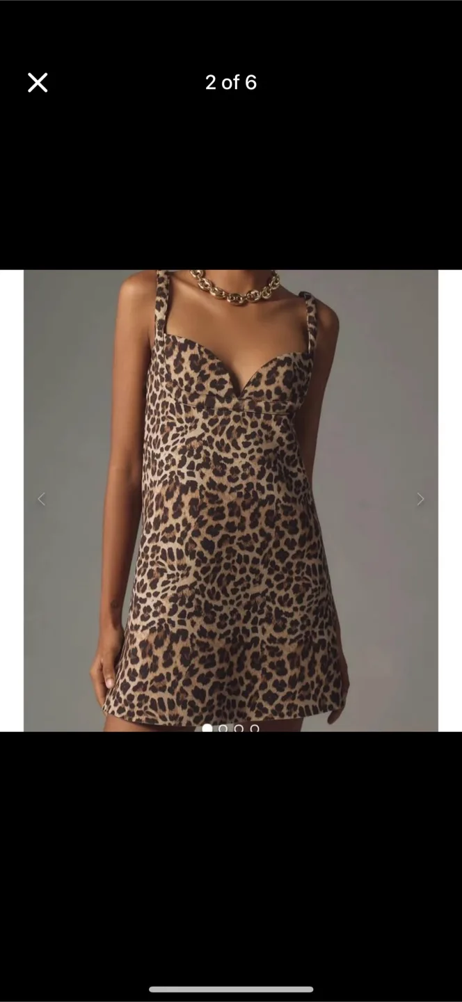 Anthropologie Leopard Print Cami Dress - Size Small image indicator(5)