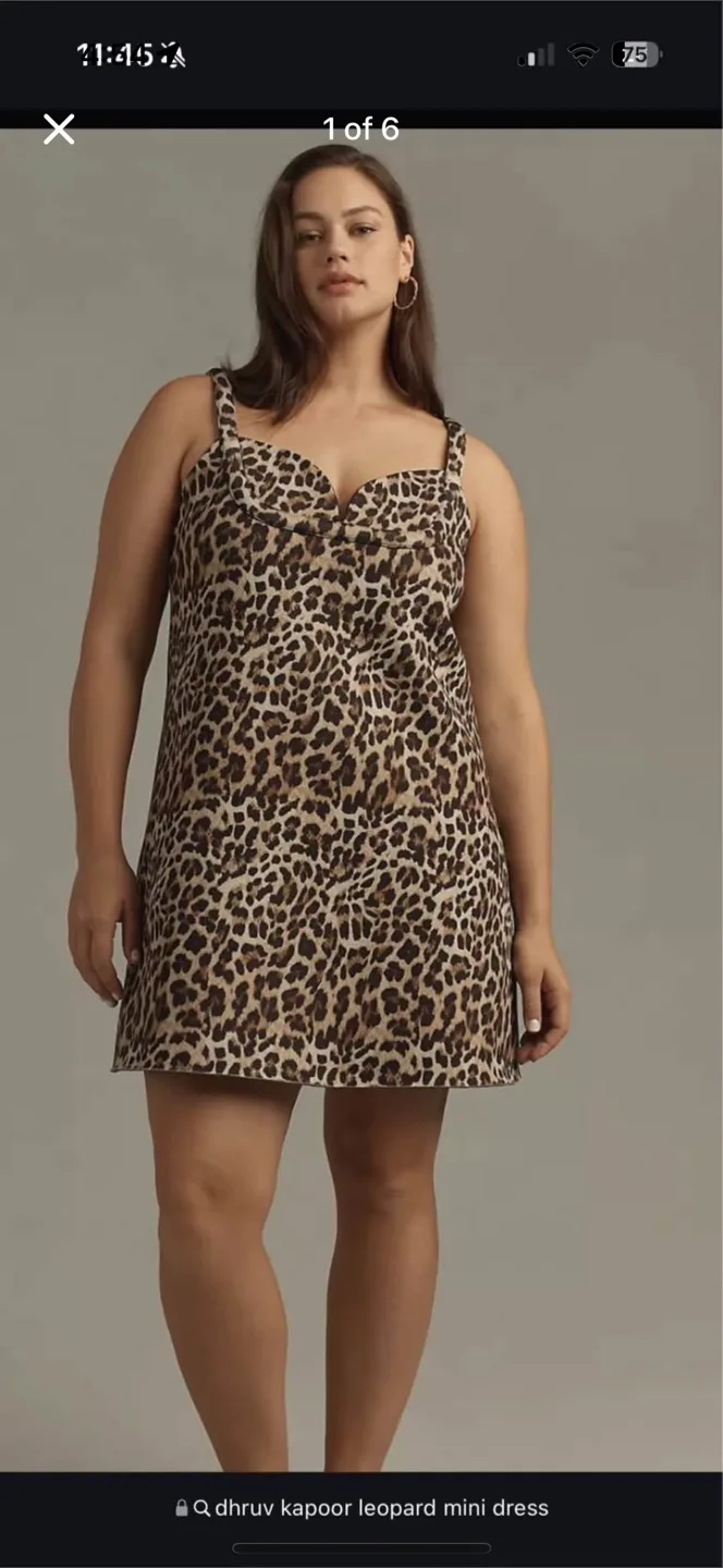Anthropologie Leopard Print Cami Dress - Size Small thumbnail