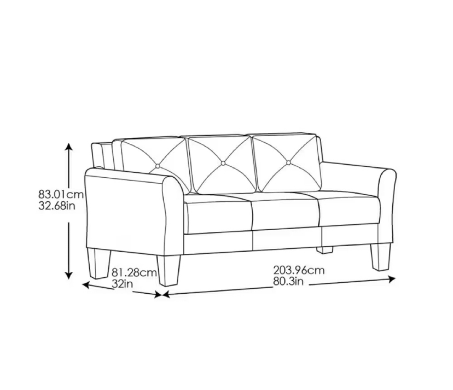 Lifestyle Solution Hobart Black Sofa (CAN DELIVER) - photo 4