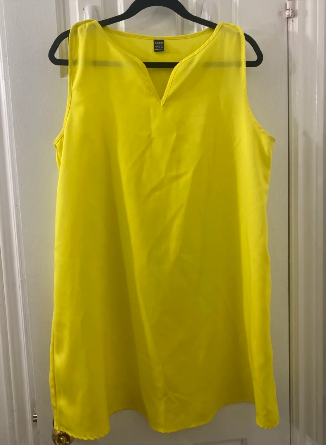 SHEIN Bright Yellow Sleeveless Mini Dress image indicator(3)