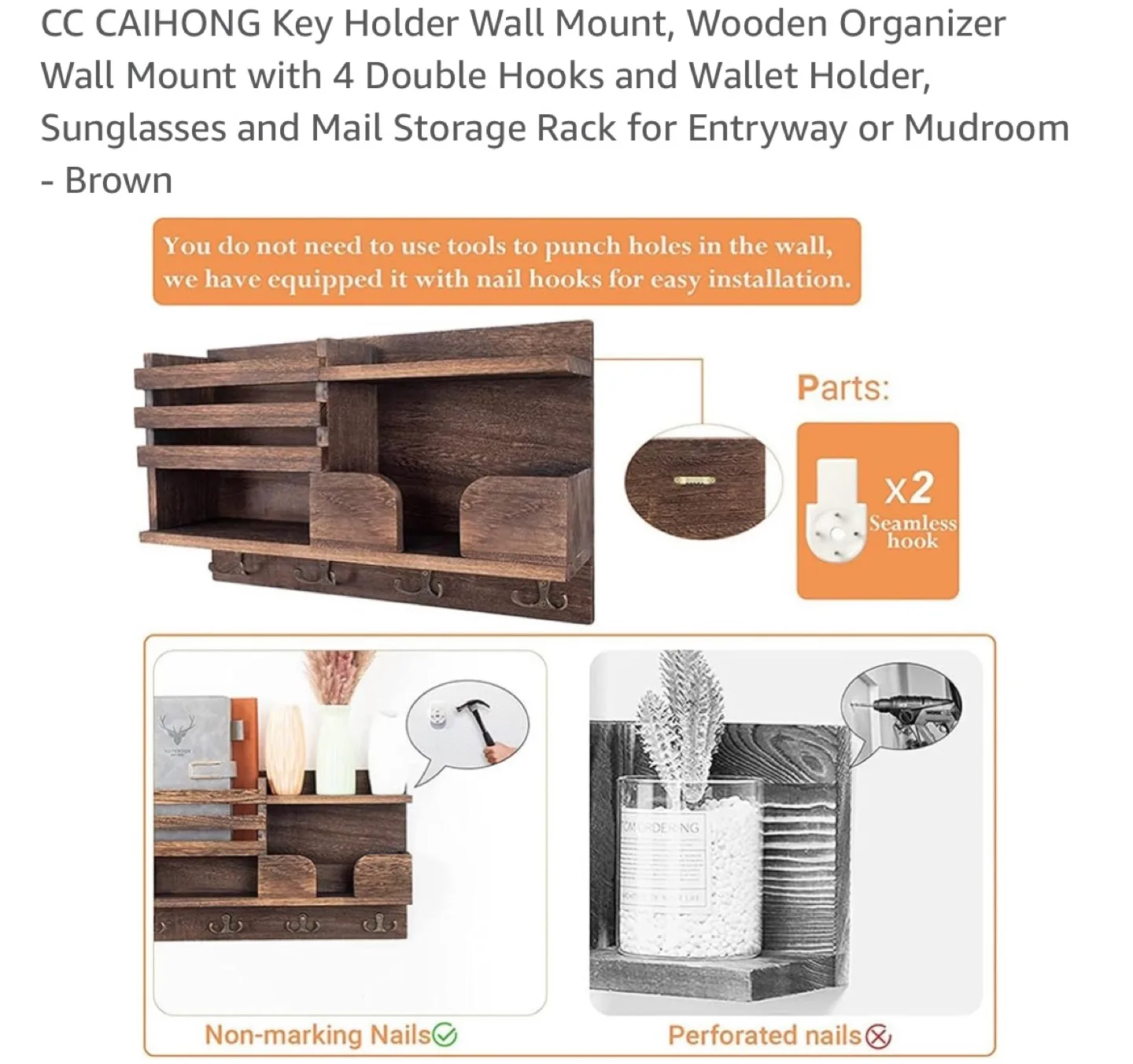 CC CAIHONG Wooden Wall Organizer image indicator(4)