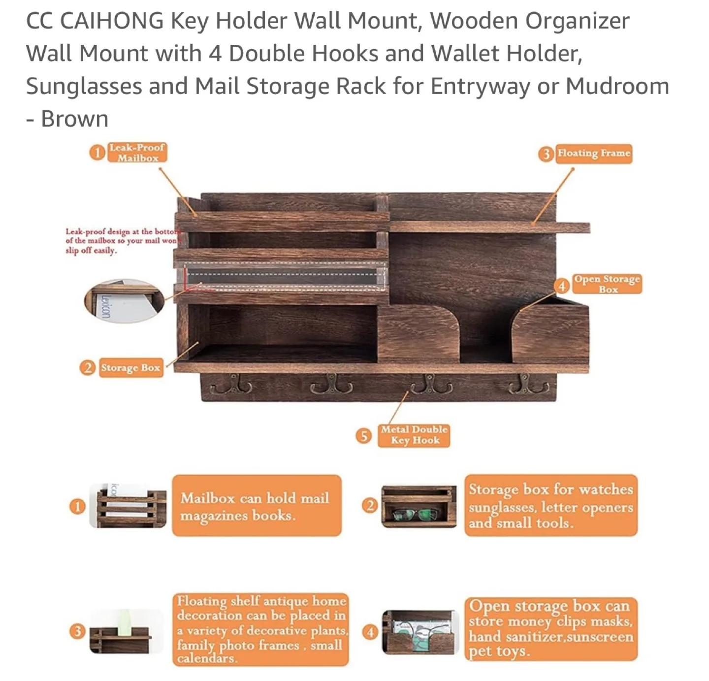 CC CAIHONG Wooden Wall Organizer image indicator(3)