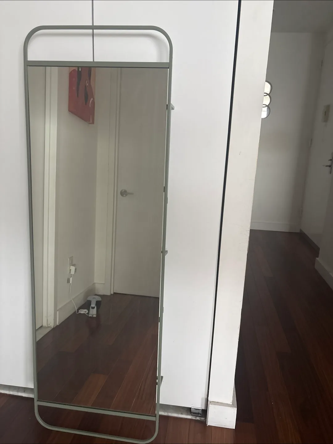 Full-Length Leaner Mirror - Sage Green Metal Frame thumbnail