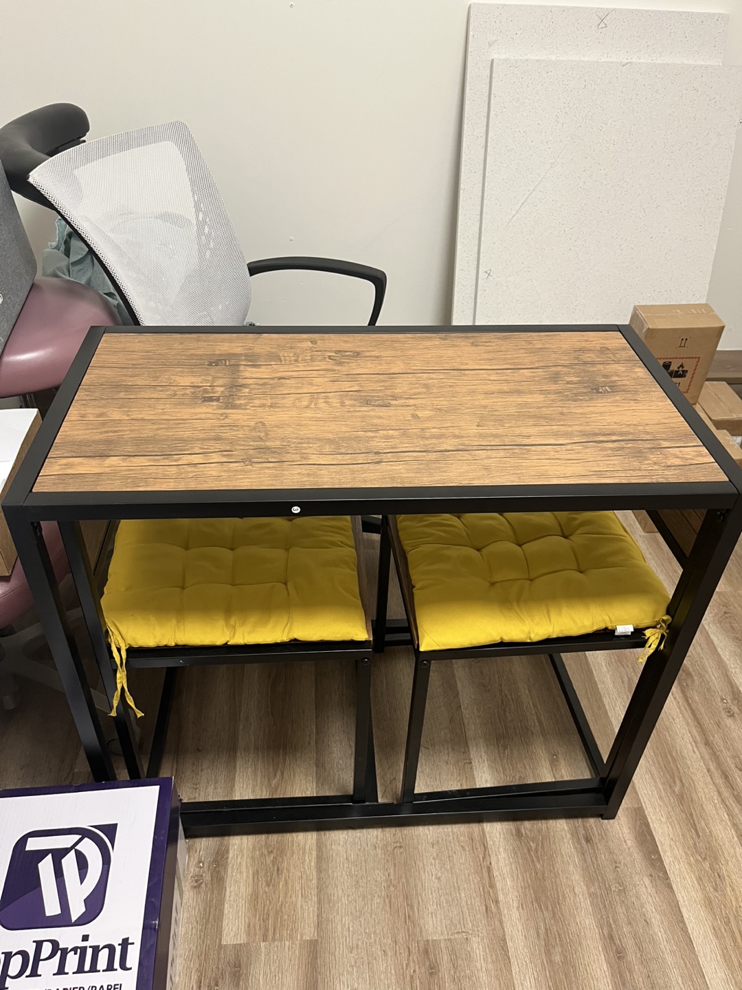 Modern Wooden Desk with Two chairs