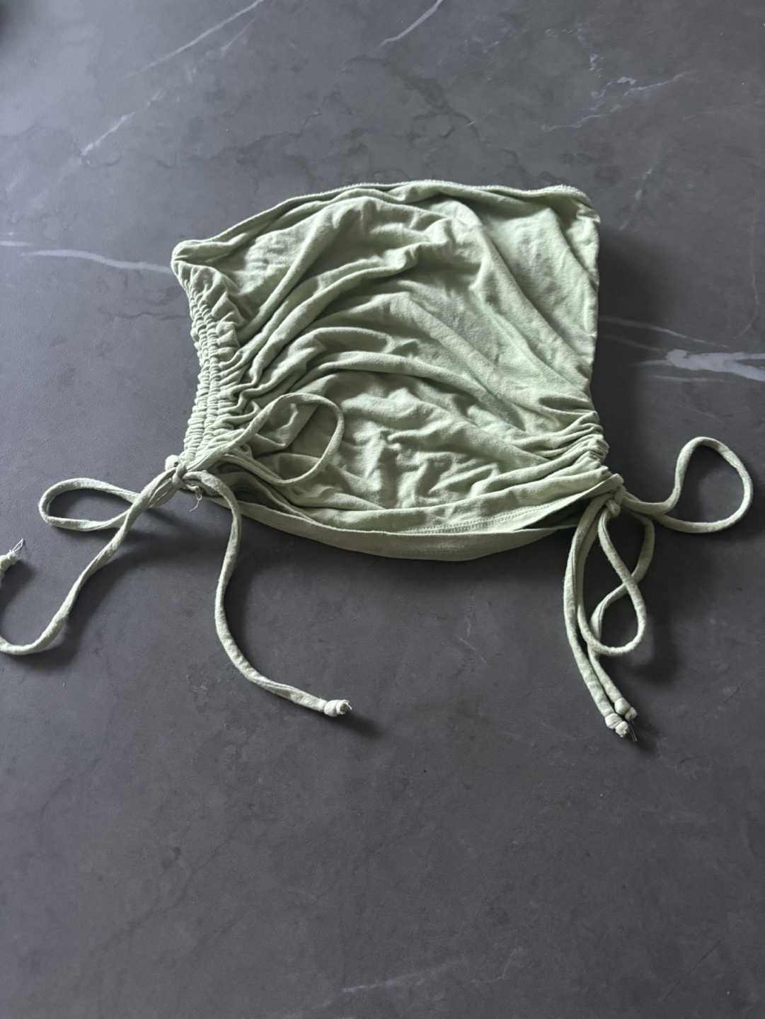 Sage Green Ruched Tube Top - photo 4