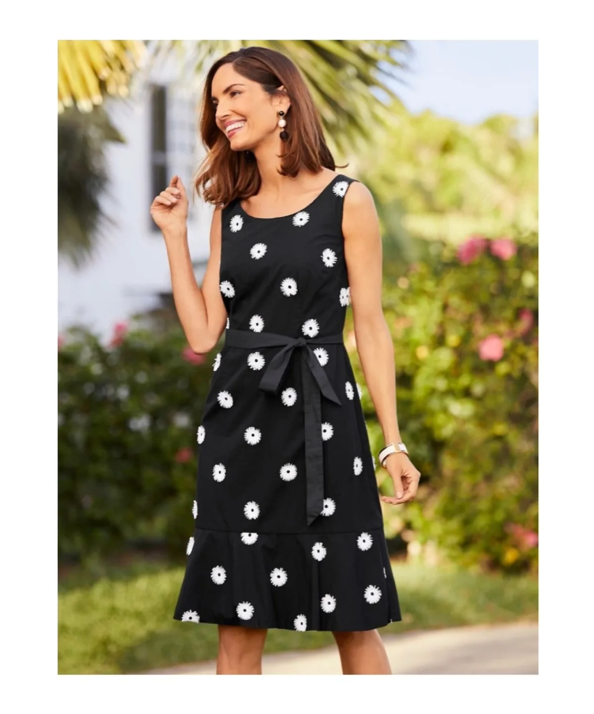 Talbots Black & White Floral Dress (Size 8) Brand New! thumbnail