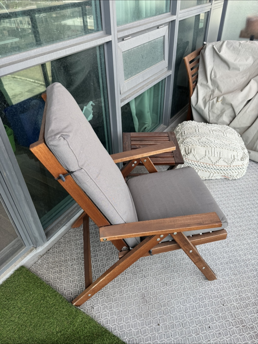 IKEA ÄPPLARÖ Folding Chair with Side Table