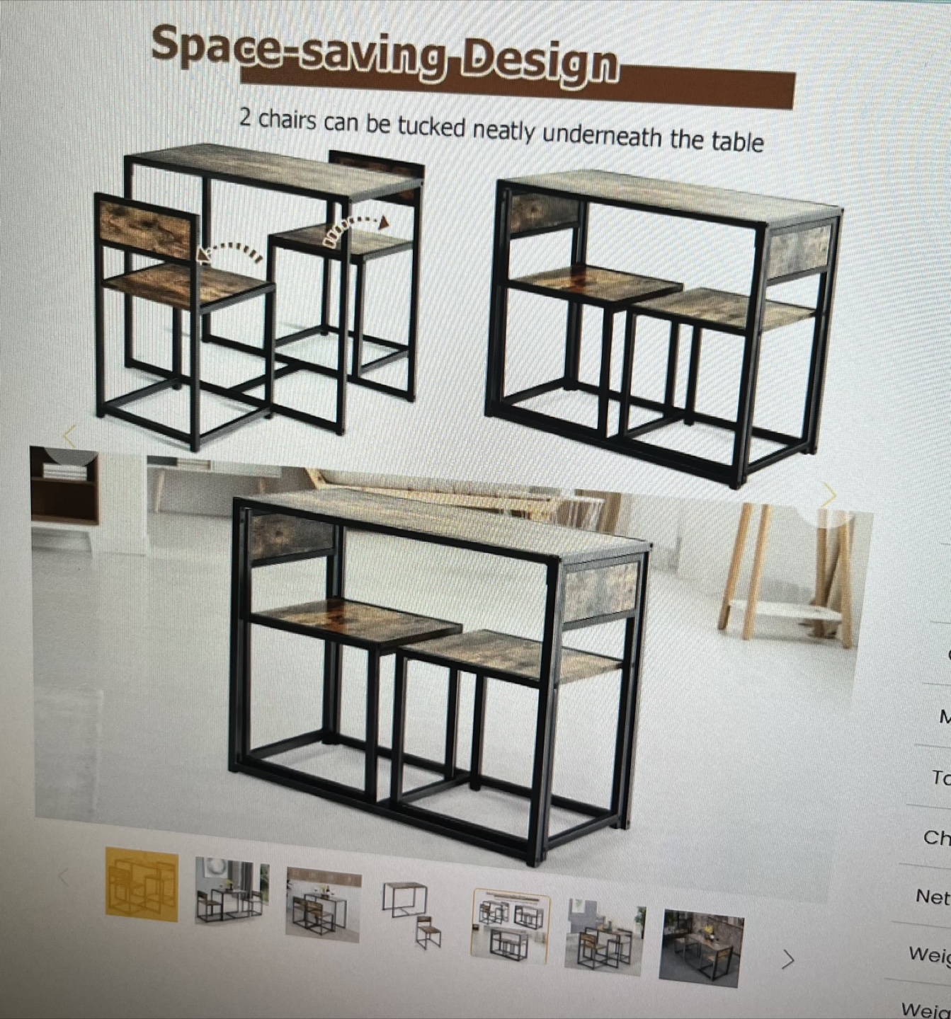 Modern Wooden Desk with Two chairs - photo 4
