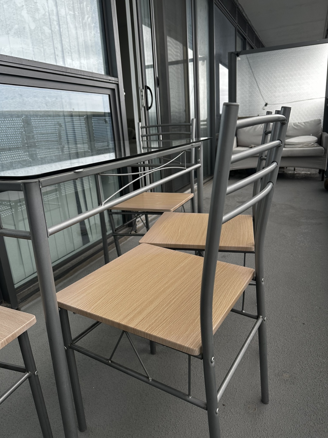 Glass-top patio dining set with four chairs - photo 2