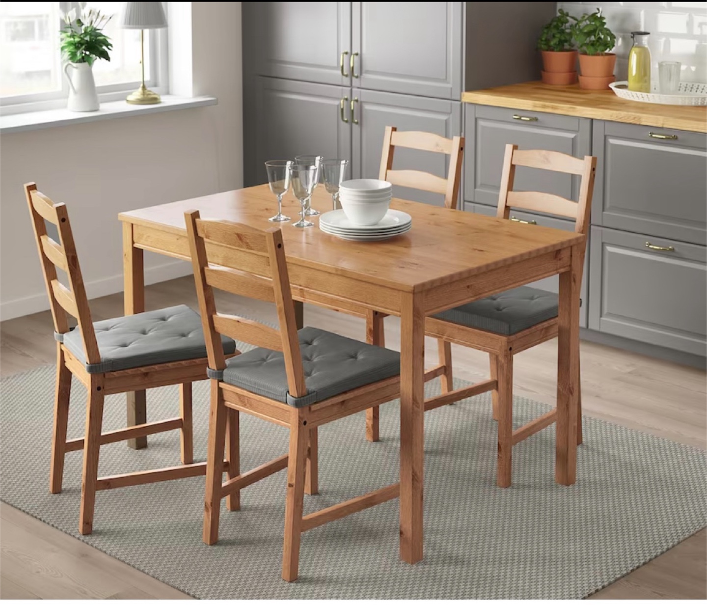 IKEA NORSBORG Dining Set with Chair Cushions