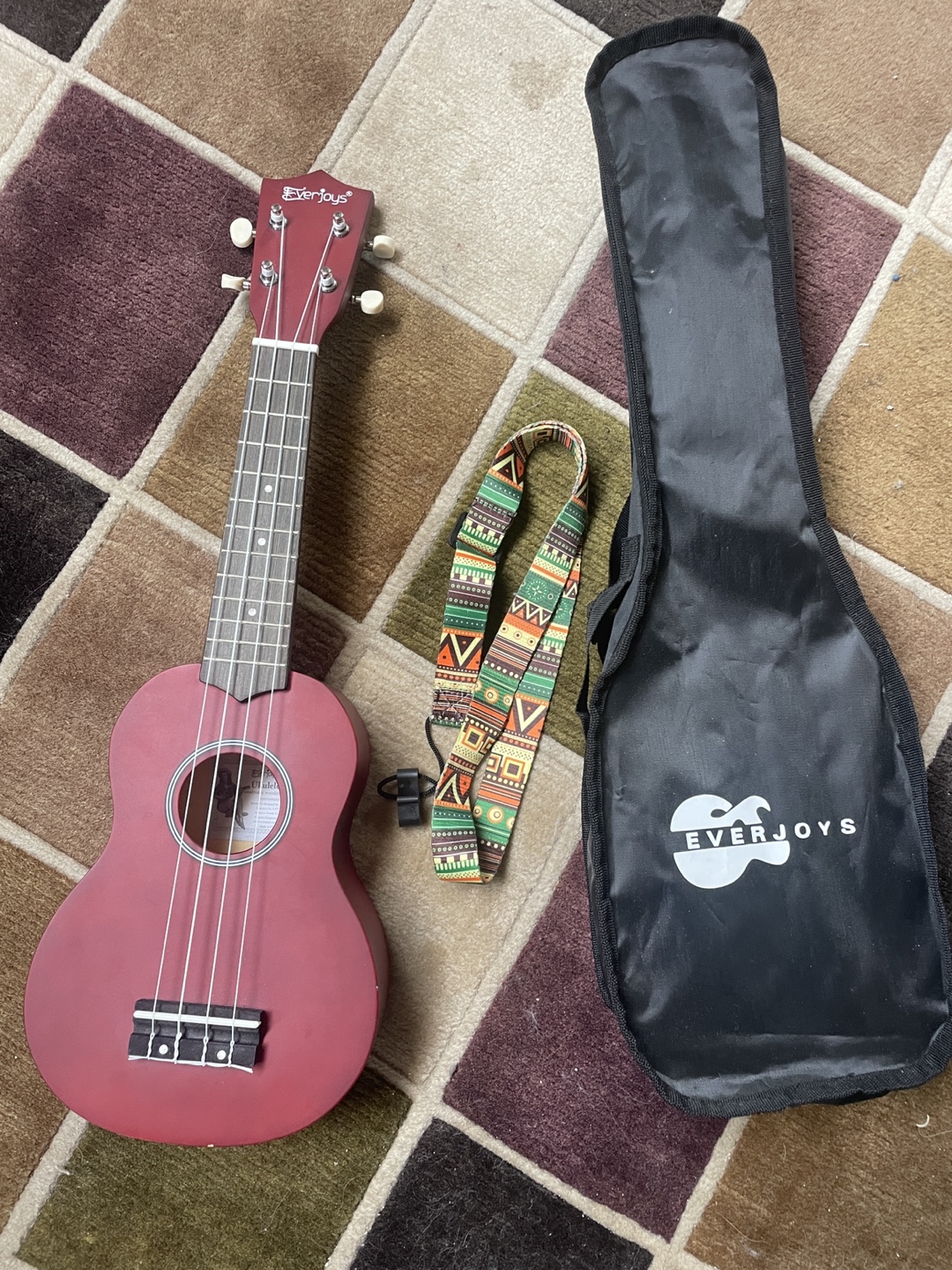 Ukulele with Case and Strap